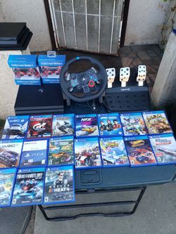 17 New Great Games X $20! Each = $340!. & $250! Racing Kit. $200! 2020 Playstation 4 PS4 Pro 1TB & $40! Extra control =830 all so $700! Firm all Or Tr