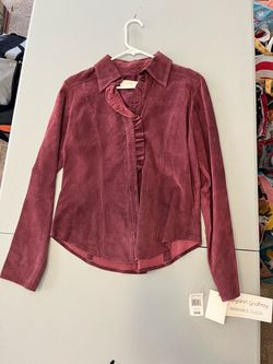 Margaret Godfrey Washable Suede Ruffle Blouse NEW