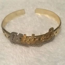 GOLD PLATED NAME BANGLE
