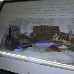 DUBAI 3PC BLACK POWER RECLINING SET 