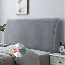 DUJUIKE Headboard Slipcover for Queen Bed, Stretch Bed Headboard Cover, Dustproof Protector Cover for Linen Tufted Upholstered, Velvety Soft Comfortab