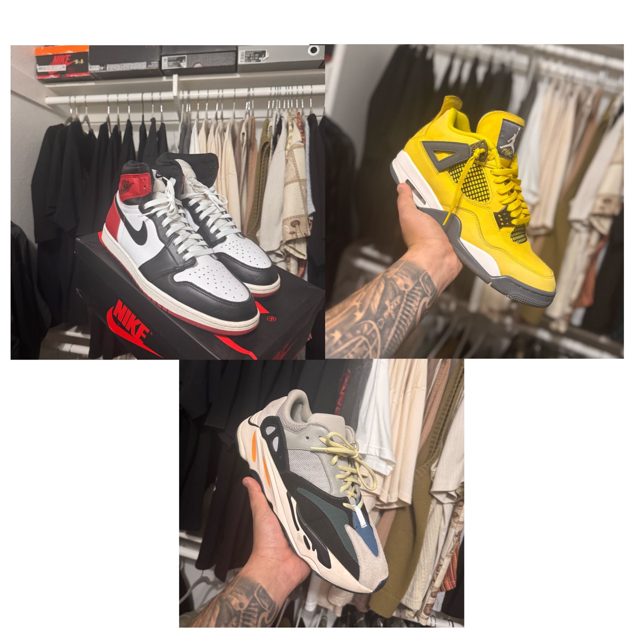 TRADES or $$$ - Jordan 1 Black Toe, Yeezy 720 Wave Runner, Jordan 4 Lightning SIZE 11