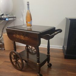 Vintage Wooden Bar Cart 