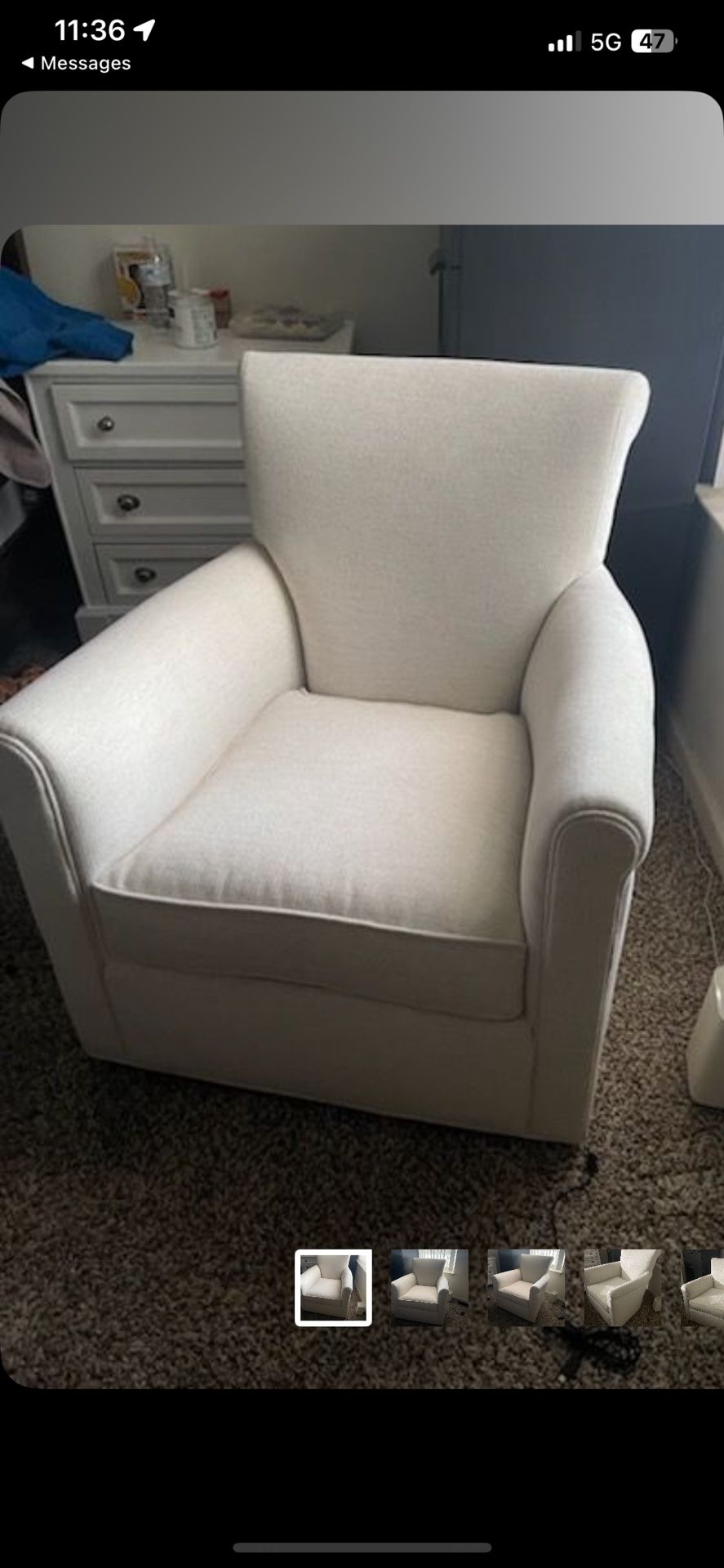 Pottery Barn Irving Roll Arm Swivel Chair
