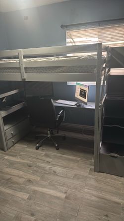 Bed with desk