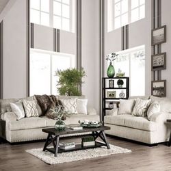 Brand New Golden Ivory Sofa and Loveseat Set - Made In USA 🇺🇸 