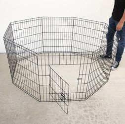 (NEW) $44 Foldable 30” Tall x 24” Wide x 8-Panel Pet Playpen Dog Crate Metal Fence Exercise Cage Play Pen