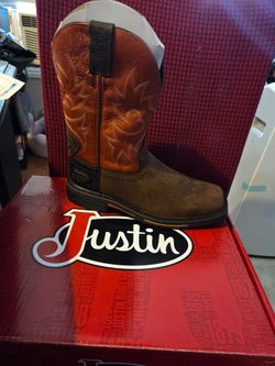 New Justin Boots Joist Western Work Boots Rustic Brown 9xew