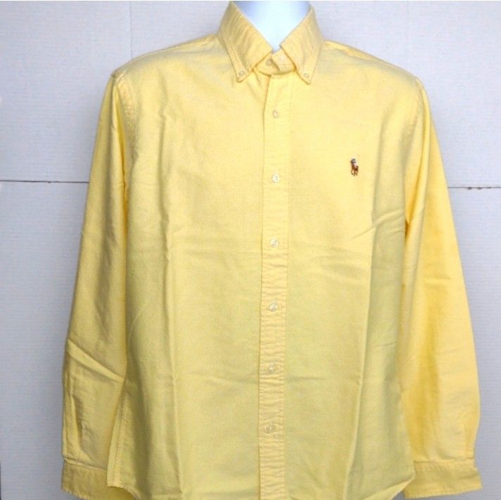Ralph Lauren Casual Button 90s Yellow Shirt Long Sleeve Men's M
