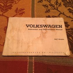 1967 VW Beetle Instruction And Maintenance Manual