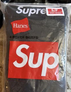 Size Small Black Supreme Hanes Men’s Briefs.