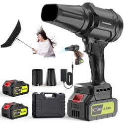 Cordless Leaf Blower, 980,000 RPM Handheld Leaf Blower with 2 X 4.0Ah Batteries & Charger, Lightweight Leaf Blowers for Patio Cleaning, Lawn Care, Lea