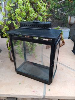 Black Metal and Glass Lantern. Nice and Heavy