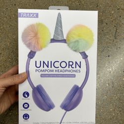 NWT Unicorn Pompom headphones 