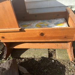 Vintage/midcentury Wooden Baby Rocking Bassinet.