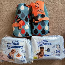 Swim Diapers and Life Jacket 