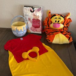 Family Winnie The Pooh Costume + Candy Basket