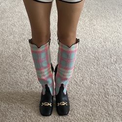 Gucci tweed tall boots. 37