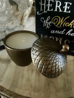 Cast Metal Acorn candle
