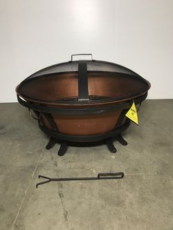 Hampton Bay Fire Pit 34 In Wire Mesh Cover Cauldron Style Cast Iron Screen for sale online