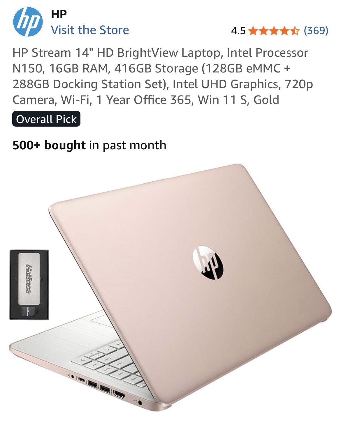 HP Stream 14” HD BrightView laptop