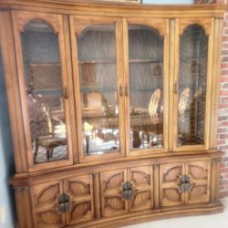 Vintage Dining Room HUTCH with Pedestal Table And Chairs