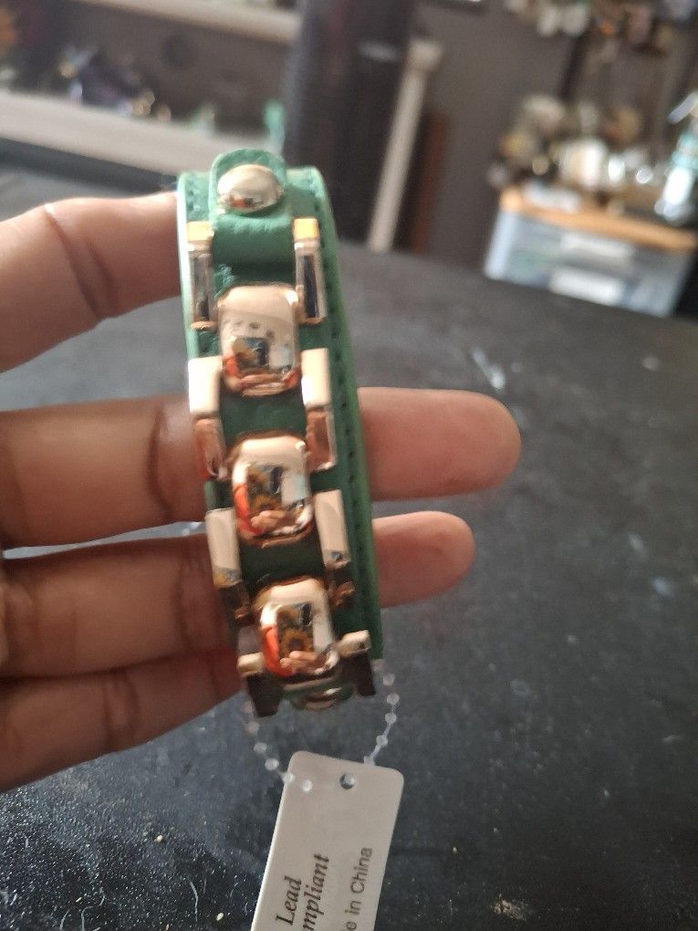 Leather Band Snap Button Band Bracelet