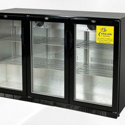 NSF Back Bar Cooler 3-glass door Beverage Merchandiser BBT350L