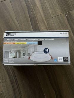 Commercial Electric 4 pack- 4 inch Slim LED recessed kit recessed lights can light