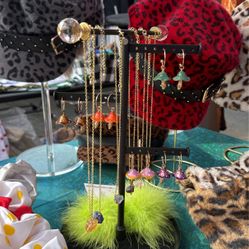 Mushroom Earrings & Gold Plated Necklaces 