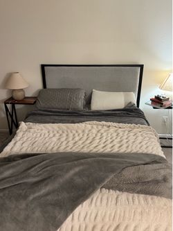 Queen bed frame with headboard