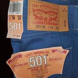Brand New Levi's 501 Straight Leg Button Fly- W36 L32
