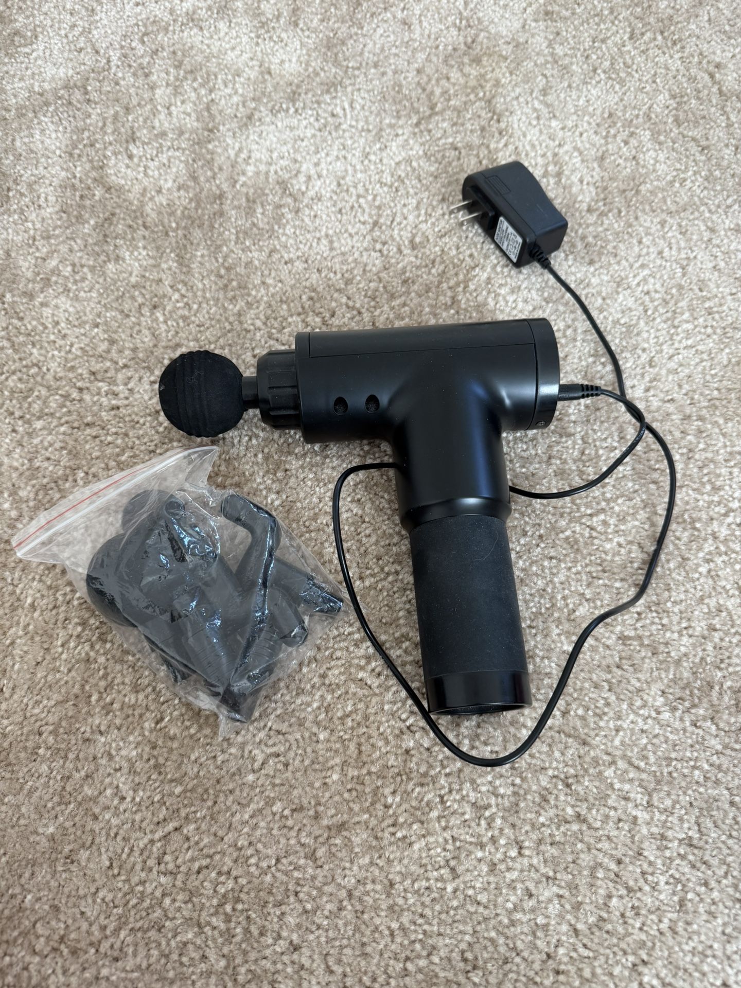 Massage Gun Handheld Massager Muscle Recovery with 4 Attachments, Black