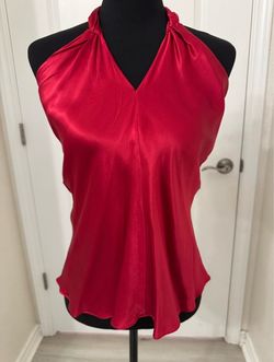 Forever 21 Red Silk Halter Neck Top