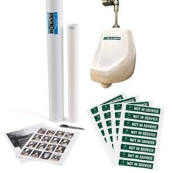| Out of Order Urinal & Toilet Covers With "Not In Service" Labels | 32 Appli...