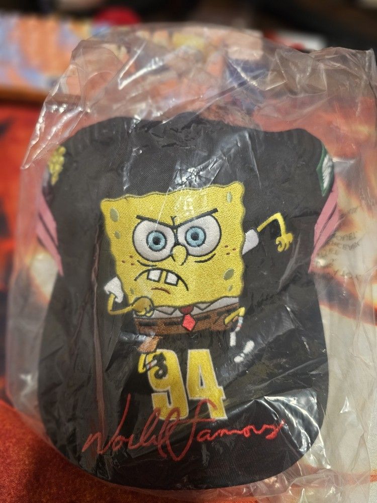NWT Supreme Jeff Hamilton Spongebob Racing Mesh Trucker Hat Black SS25 AUTHENTIC