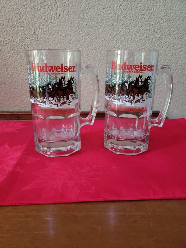 Budweiser Clydesdale Holiday Steins, 1988