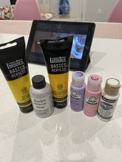 Set of Six Acrylic Paints – Used One Time
