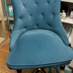 Teal Velvet Swivel Chair 