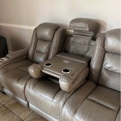 Ashley Man Cave Leather Couch