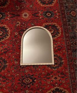 Arched Wall Mirror with White Frame