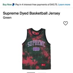 Supreme Dyed Basketball Jersey Size Medium