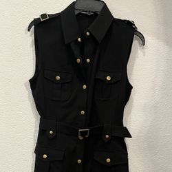 Calvin Klein Safari Style Black Dress