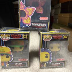 Stranger Things Neon 3 Set Funko Pops 