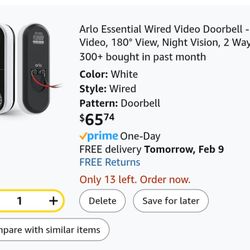 Arlo Essential Wired Video Doorbell Camera