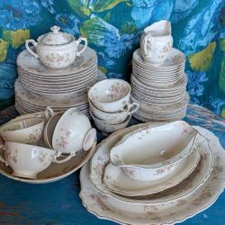 Vintage SYRACUSE Stansbury China Set Federal Shape Complete Floral Dishes Bowls Creamer Service 8
