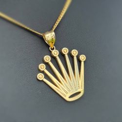 14k solid yellow gold Rolex crown  Pendant charm