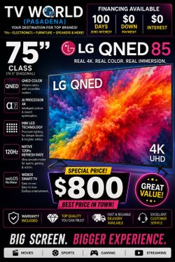 LG 75 QNED 4K TV SMART 75INCH