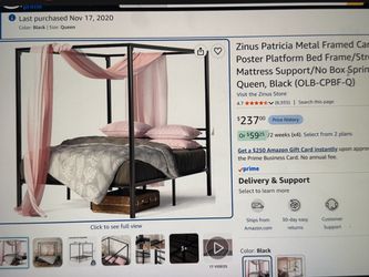 Zinus queen size metal bed frame sale for $100