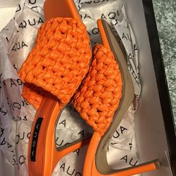 High Heel Mules New In Box Size 6.5 Orange 